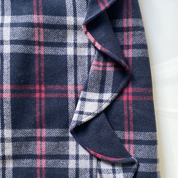 J. Crew Mercantile Women's Blue Plaid Ruffle Mini Skirt, Size 2 - Picture 2 of 5